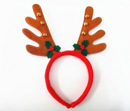 Boys Girls Christmas decoration party supplies Reindeer Antler headband Christmas head hoop Green Red Colour W8205