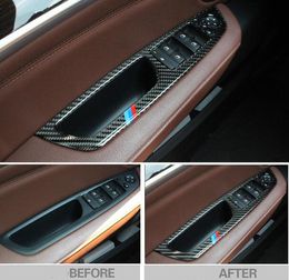 High quality ABS Carbon Fiber style Car windows Lifting Buttons panel decoration cover,protection sticker For BMW X5 E70 X6 E71 2008-2013