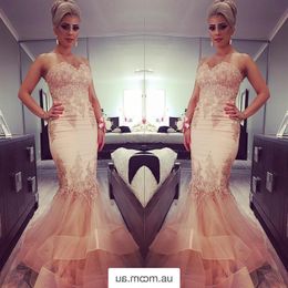 Sexy Tulle Train Mermaid Prom Dresses Lace Appliques Sweetheart Zipper Backless Party Dresses Cheap Saudi Arabia Celebrity Pageant Prom Gown
