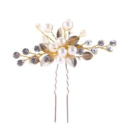 Golden Leaf hairpins, pearls, hair ornaments and bridal ornaments