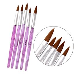 New Acrylic Liquid Powder Sculpture Brush Set Gel Polish Tips 3D Flower DIY Carving Builder Rhinestone Beads Dot Pen