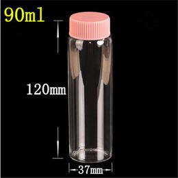 37*120*24mm 90ml Glass Jars With Plastic Cap Transparent Empty Glass Bottles Jars Containers 12pcs/lot