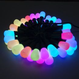 50nodes/string RGB G27 12V WS2811 led pixel string light;full Colour christmas lights;Milky G27 Cover;all GREEN wire;waterproof IP68