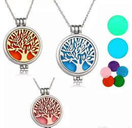 ree of life Aromatherapy Essential Oil Diffuser Necklace Locket Pendant 316L Stainless Steel Jewelry with 24" Chain and 6 Washable HJ171