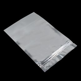 100 PCS 12x20cm Silver Stand Up Aluminium Foil Food Storage Packing Bag for Coffee Tea Powder Mylar Foil with Zipper Packing Pouche298r