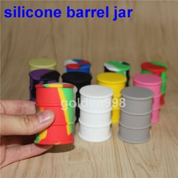 26ml Food Grade Silicone Oil Barrel Container Jars Dab Wax Vaporizer Oil Rubber Drum Shape Container Silicon Dry Herb Dabber Box