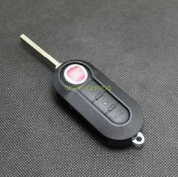 PINECONE for FIAT 500 PANDA PUNTO BRAVO Car Key Case 3 Buttons Uncut Brass Blade Remote Key Pure Black ABS Shell 1PC