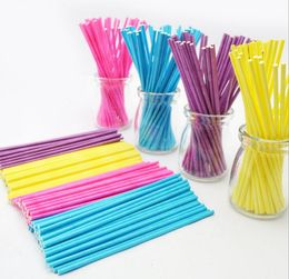 New Arrive 100 pcs/lot Colourful Lollipop Stick 15CM Papen Cake Pop Sticks for Lollypop Lollipop Candy Chocolate Sugar Cudgel Pole Handle Rod