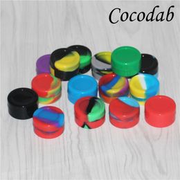 100 food grade 3ml 5ml 7ml dabber silicone oil containers round concentrate oil wax jars dab wax container for bong pass fdalfgb test