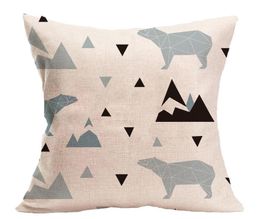 Fashion Printed Geometric Pillow Case Vintage Throw Cushion Cover Home Sofa Decor Linen Cotton Pillow Cover 45X45cm