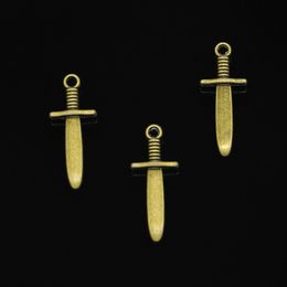 75pcs Zinc Alloy Charms Antique Bronze Plated dagger Charms for Jewelry Making DIY Handmade Pendants 30*12*4mm