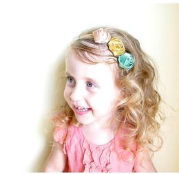 Newborn Flower Headbands Photography props Girls Rose Florial Headwear baby Hair Bands Hairs Accessories