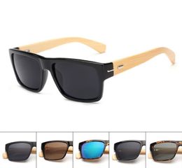 Bamboo Sunglasses Mercury Lenses Wood Temples Square Plastic Frame Hand Made LOGO Engraved OEM Wholesale