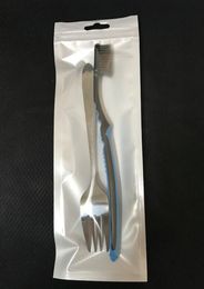 8*24cm long Clear/white Reclosable Valve Zipper Plastic Retail Packaging Bags Zipper Storage Bag Package W/ Hang Hole