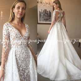 Long Sleeves Bridal Wedding Dress Vestido de Casamento Loong Train A-line Winter Brides Maxi Gowns Gorgeous Formal Party Wear Maxi Dresses