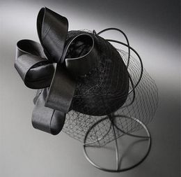 Elegant 2018 Top Quality Birdcage Veils Bridal Wedding Hat with Clip Black Tulle Wedding Party Evening Fascinator Hats Wedding Accessories