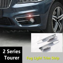 Chrome Styling Front Fog Light Decorative Frame For BMW 2 Series Touring 218i Car Cover Trim Strip Accessories