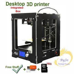 2017 New Upgrade desktop 3D Printer Integraded Box Size Big print size Aluminium Frame LCD 16G TF Card for gift Optional Filament