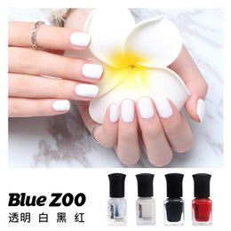 fashion bzw2932b nail polish nail polish 6ml durable waterproof transparent white black flame red