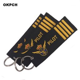 Pilot Key Chain Motorcycle Key Chains Embroidery Key Fob Fashionable Keychain for Men Gift