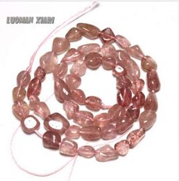 bracelet stand diy Australia - Wholesale Irregular Shape 5-8 mm Strawberry Quartz Natural Stone Beads For Jewelry Making DIY Bracelet Necklace Stand 15''