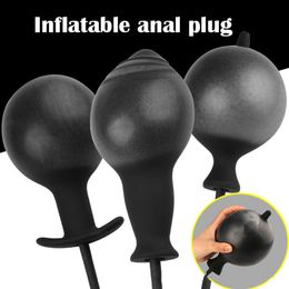 New Inflatable Butt Plugs Expandable Anal Dilator Massager Inflate Anal Plug Anus Dildos Butt plug Sex Toy for Men Woman Gay Top Quality