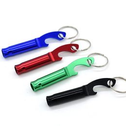 2 in 1 kit Mini Aluminium Keychain Keyring Beer Bottle opener With whistle Bar Tool Claw Gift fast shipping F20173280