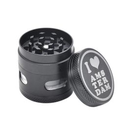 Zinc alloy side window smoke grinder, 40MM metal smoke grinder, four layer smoke cutter