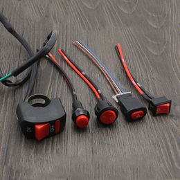 5PCS Motorcycle Conversion Seat Switch, Warning Light Switch, Lantern Lights Without Lock, Lock Control Switch Button