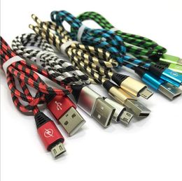 Braided Nylon Micro Usb data Fast charger Cable 1m Charging Cables for samsung s6 s7 s8 plus macbook htc android phone