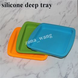 8*8inch Deep Dish square Pan 8.5" friendly Non Stick Silicone Containers Concentrate Oil BHO silicone tray silicone dab rigs