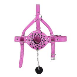 Bondage High Quality Sexy Hot Pink Mouth Diver Mask Gimp Plughole Hood Restraints roleplay Adult Sex Toys #R97