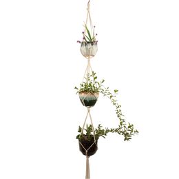 Macrame Plant Hanger 3 Tier Large Planter Baskets for Indoor Outdoor Home Wall Art Decoration 65Inch