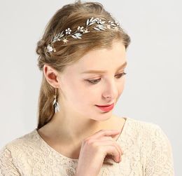 Glass headwear gold flower crystal wedding dress accessories with hair accessories