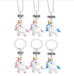 -Cute Cartoon Best Friend Collane Set di gioielli Bambini Candy Unicorno Party Supplies Regali per ragazze Donne Vendita all'ingrosso