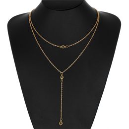 2019 hot long coloré tresse métallique Twist Maille Chaîne Déclaration Collier Pour Femmes