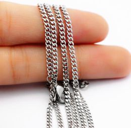 on sale free shipping 10pcs Lot fashion stainless steel silver Curb Link chain necklace Charming Jewellery Women 4mm wide 18-32''