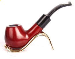 New red sandalwood pipe, smooth surface carving, bending and bucket 9mm manual Philtre cigarette smoking accessories.