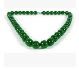 > > free shipping Xinjiang Hetian Natural Jade Necklace Kunlun Jade Jasper Spinach Green Necklace Round Pearl Jade Necklaces Male and Female