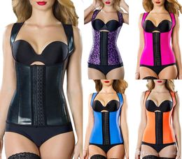 Hot Popupar Womens Sport Latex Waist Cincher Vest Shapewear Bustiers Slimming Body Shaper Steel Boned Waist Trainer Corset