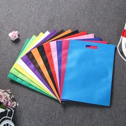 Customize the LOGO Nonwoven fabric Reticule Advertising shopping bags Environmental gift handbag Light Clothing bag Pure color Foldable