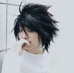 Hot Sell! Popular Death Note L Black Short Stylish Anime Cosplay Wig>> FREE SHIPPING Cheap Sale Dance Party Cosplays