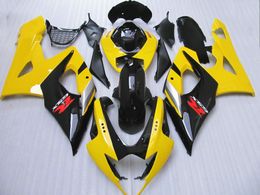 7 gifts faring kit for suzuki gsxr600 gsxr750 04 05 k4 aftermarket gsxr600 750 2004 2005 black yellow fairings set zr54