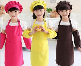 Kids Aprons Pocket Craft Cooking Baking Art Painting Kids Kitchen Dining Bib Children Aprons Kids Aprons 10 colors Free Shipping TO677