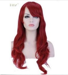 Red Synthetic long Curl Hair Wigs