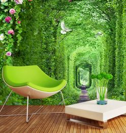 custom Arch Green corridor wallpaper for walls 3D Mural Wall paper living room rose Large Murals Background home Decor