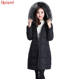 Plus size 5XL Winter Long Jacket 2018 New Winter Coats Women Big Fur Collar Warm Woman Parka Outerwear Down Jacket Winter Jacket S18101204