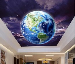 3d bathroom wallpaper Celestial globe ceiling ceiling painting Self-adhesive Wallpaper