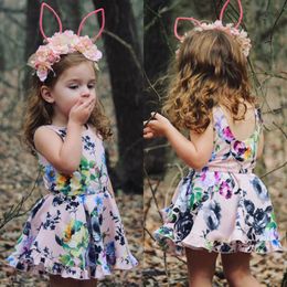 Elegant Girls Dresses 2018 Summer Toddler Girls Princess Dress Floral Ruffle Party Dress Sundress Boutique Kids Clothing Children Clothes