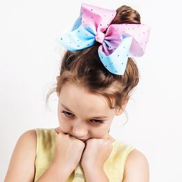 jojo bows Point Diamond Bows Hairclips Multi-color Baby Hair Accessories Birthday Bow Hairpin Cute Kids Hair Clips Y491